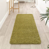 Washable Olive Green Shaggy Rug by The Rugs