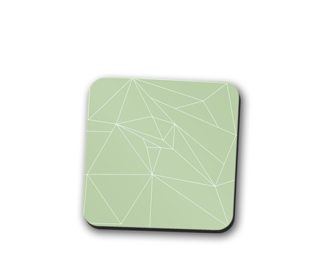 Shadowbright Light Green Contemporary Lines Coasters, Table Mat 9cm x 9cm