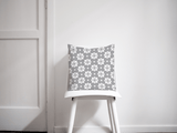 Shadowbright Grey and White Geometric Tiles Design Cushion, Throw Pillow