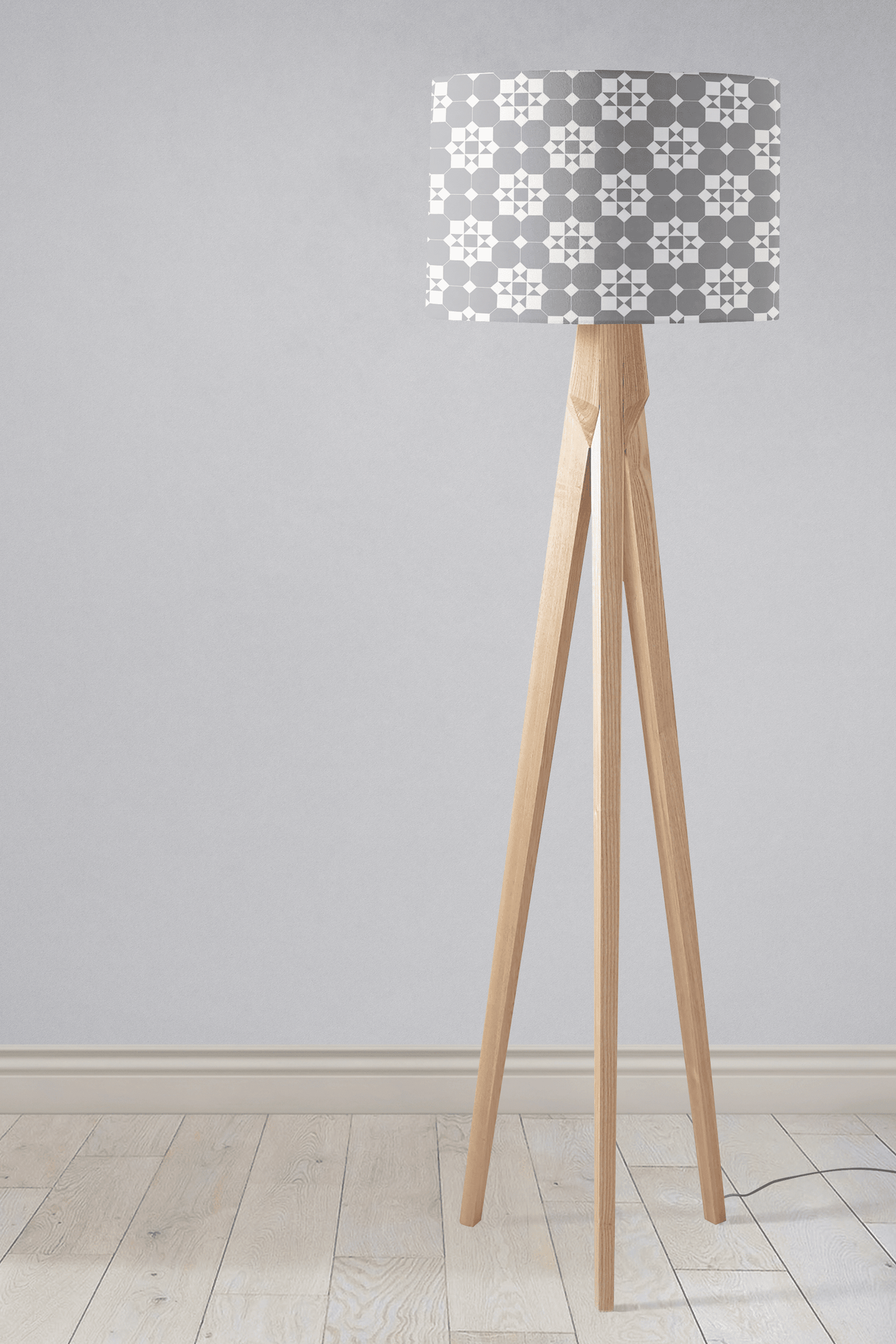 Shadowbright Grey and White Tiles Design Geometric Lampshade