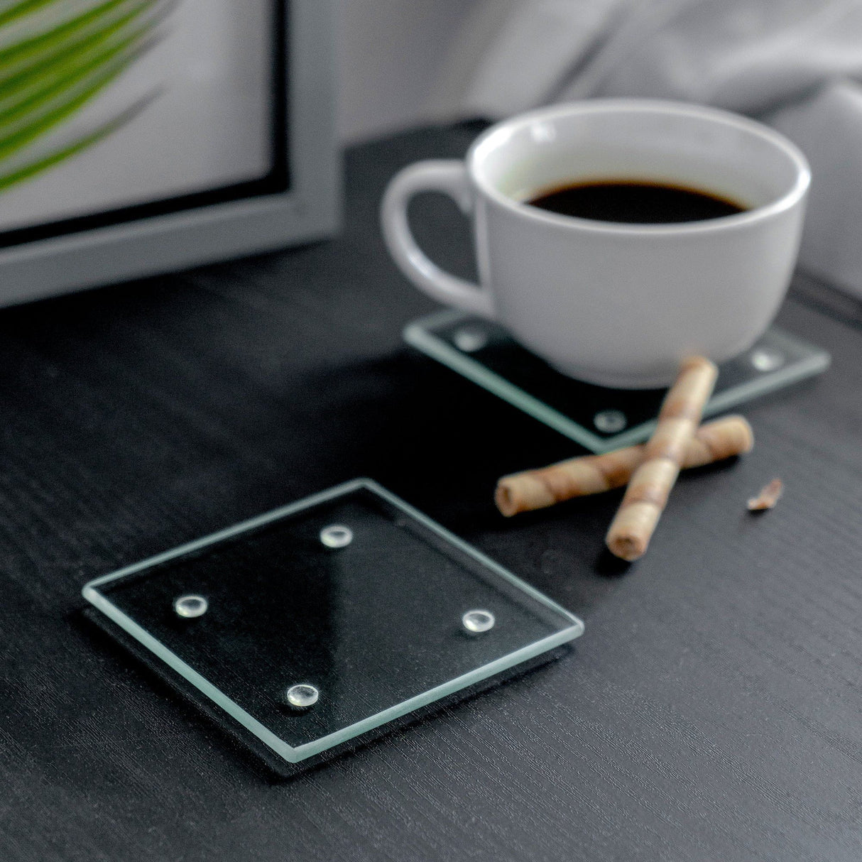 Rinkit Round Glass Coasters – Pack of Six