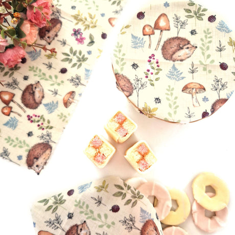 Honey Bee Good Hedgehogs Beeswax Wraps Set of 3 | Hedgehogs