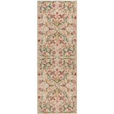 Eco-Washable Beige Rug Floral Design