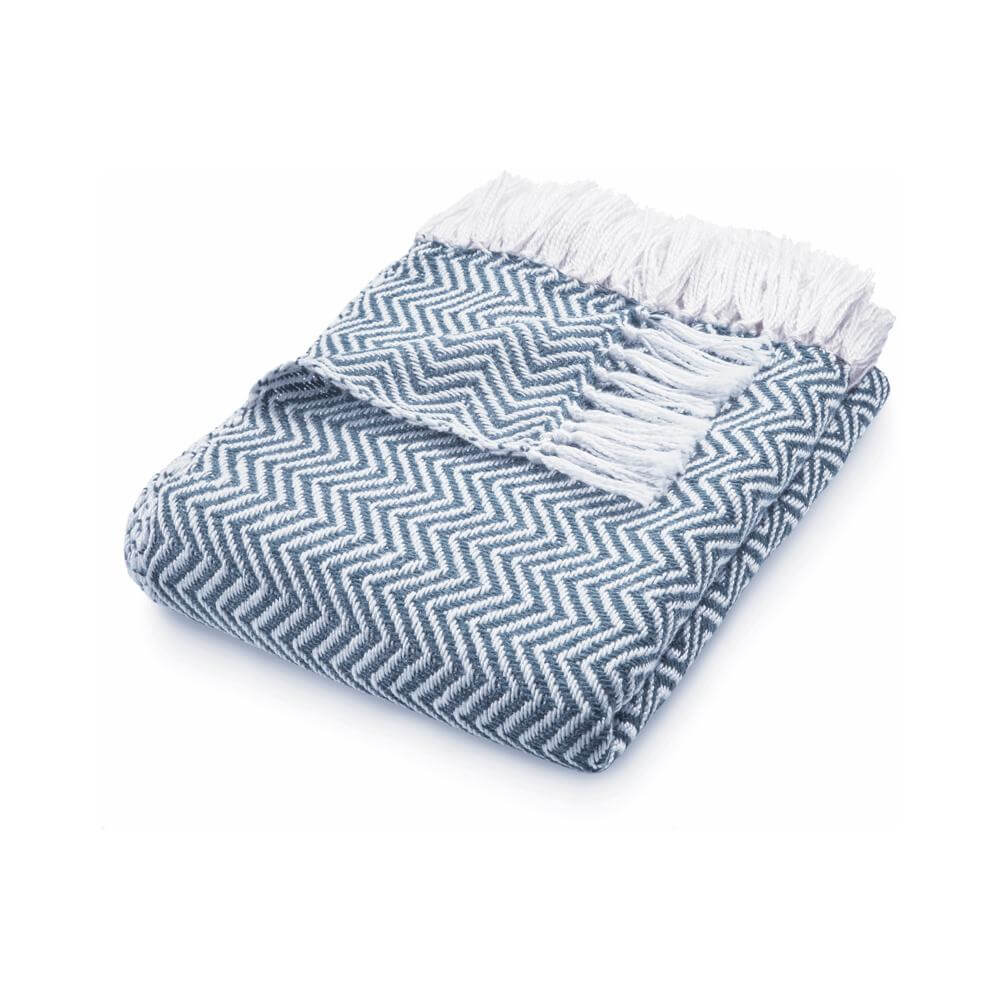 Herringbone Design Woven Throw | The Rugs