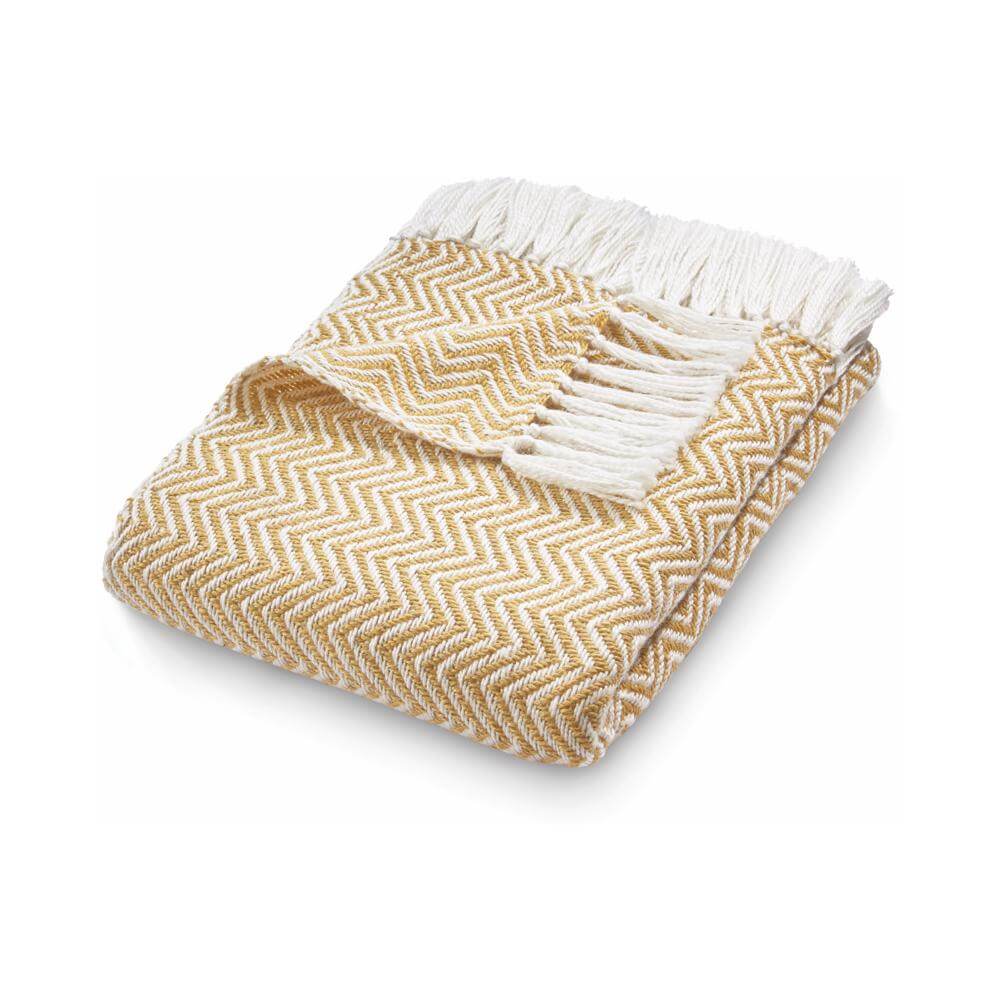 Herringbone Design Woven Throw | The Rugs