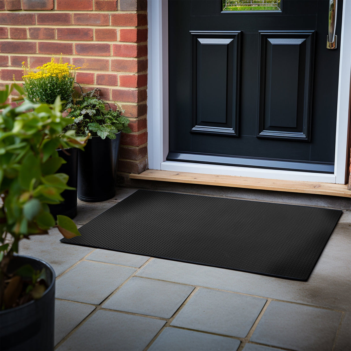 Nicoman Hexagon Pattern Heavy Duty Rubber Door Mat