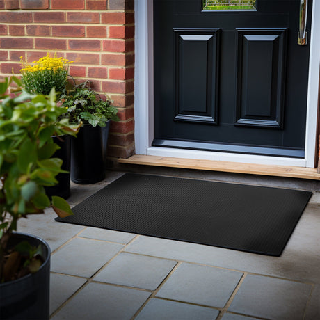 Nicoman Hexagon Pattern Heavy Duty Rubber Door Mat