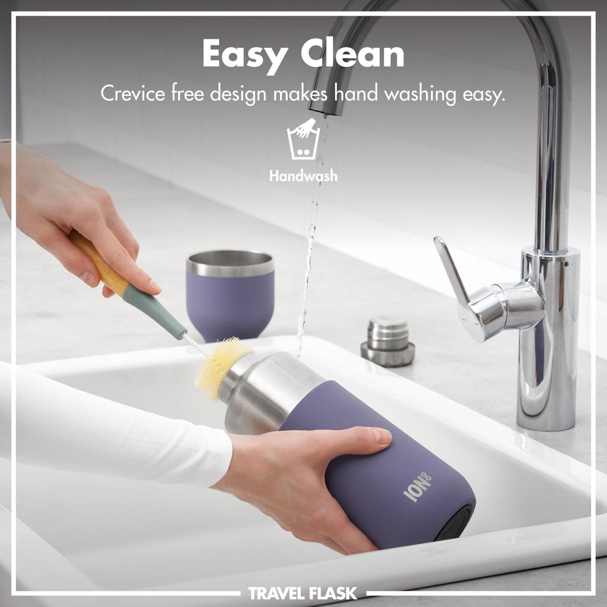 ION8 Luma Vacuum Insulated, Flask & Mug, Purple, 700ml (24oz)