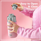 ION8 Luma Vacuum Insulated, Flask & Mug, Rose Quartz, 700ml (24oz)