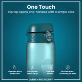 ION8 Leak Proof 1 Litre Water Bottle with Times to Drink, Recyclon, Teal & Blue, 1L