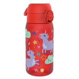 ION8 Leak Proof Kids Water Bottle, Recyclon, Red Unicorns, 350ml (12oz)