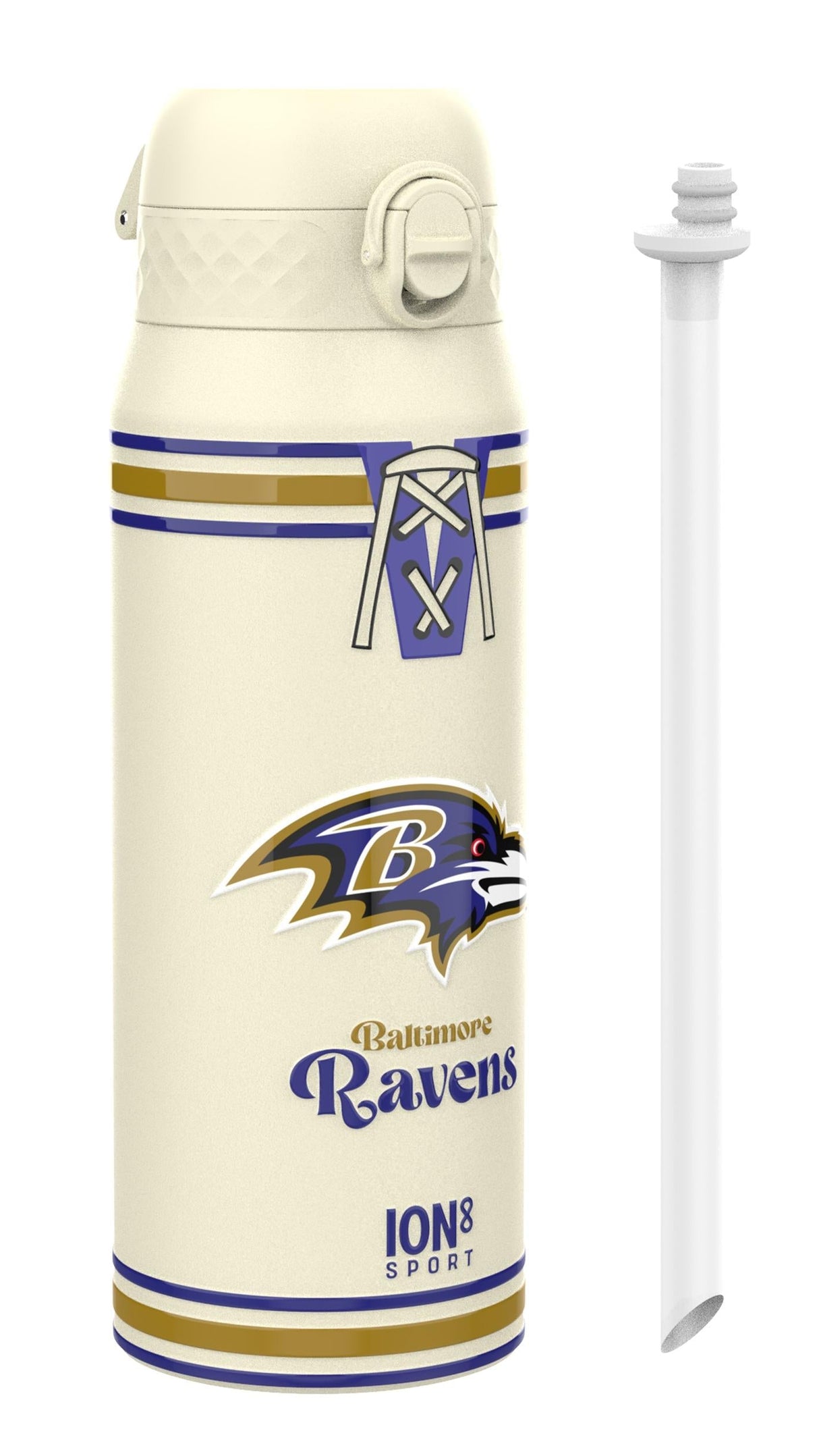 NFL x ION8 Insulated Steel Water Bottle, NFL Ravens, 750ml (24oz)