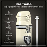 NFL x ION8 Insulated Steel Water Bottle, NFL Raiders, 750ml (24oz)