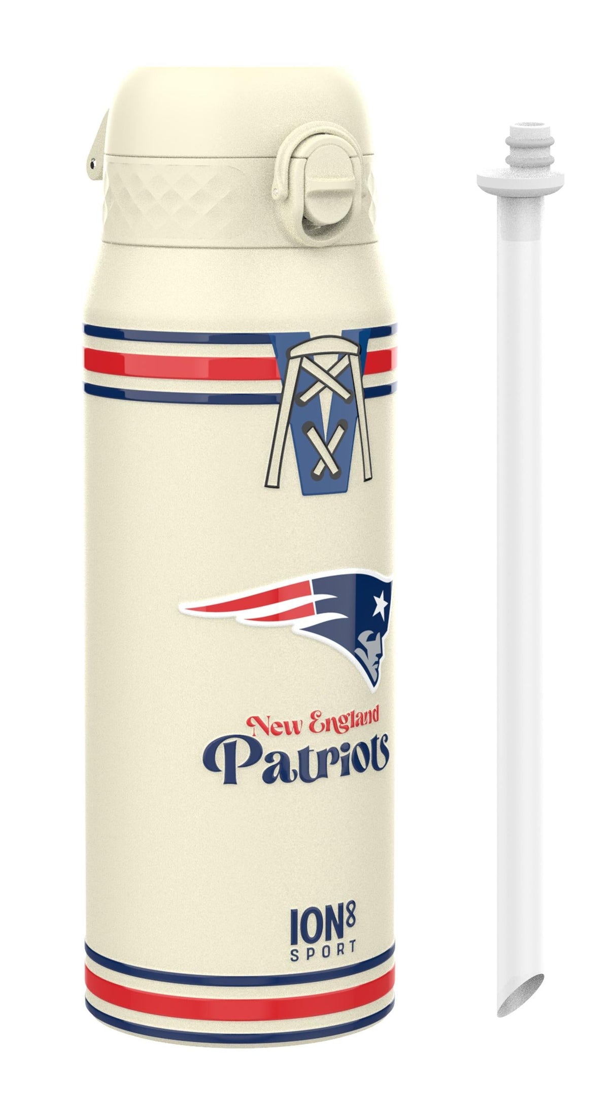 NFL x ION8 Insulated Steel Water Bottle, NFL Patriots, 750ml (24oz)