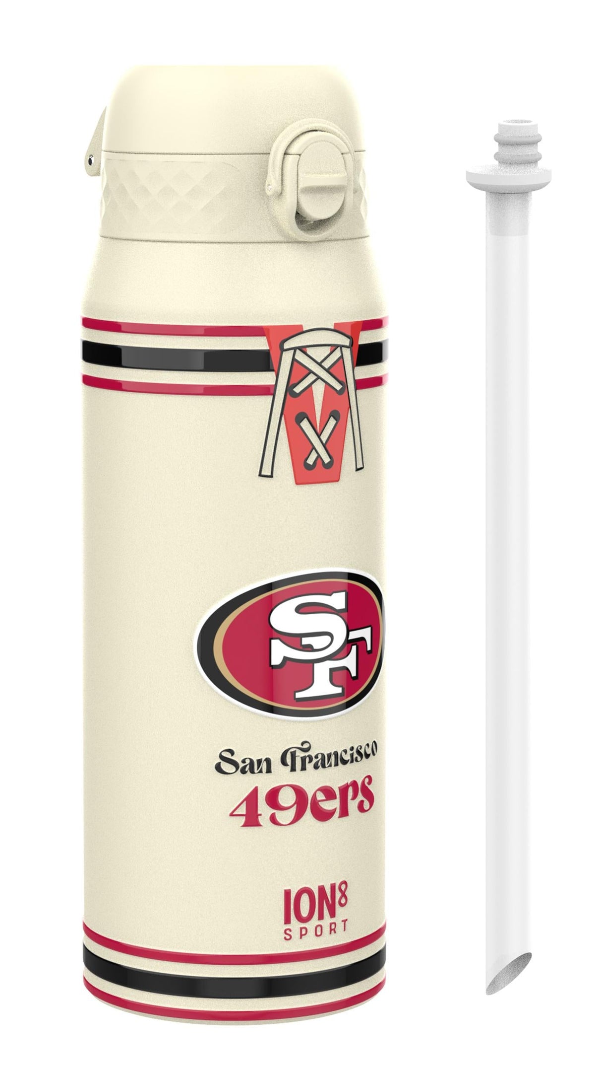 NFL x ION8 Insulated Steel Water Bottle, NFL 49ers, 750ml (24oz)