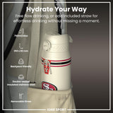 NFL x ION8 Insulated Steel Water Bottle, NFL 49ers, 750ml (24oz)