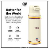 NFL x ION8 Insulated Steel Water Bottle, NFL Commanders, 750ml (24oz)