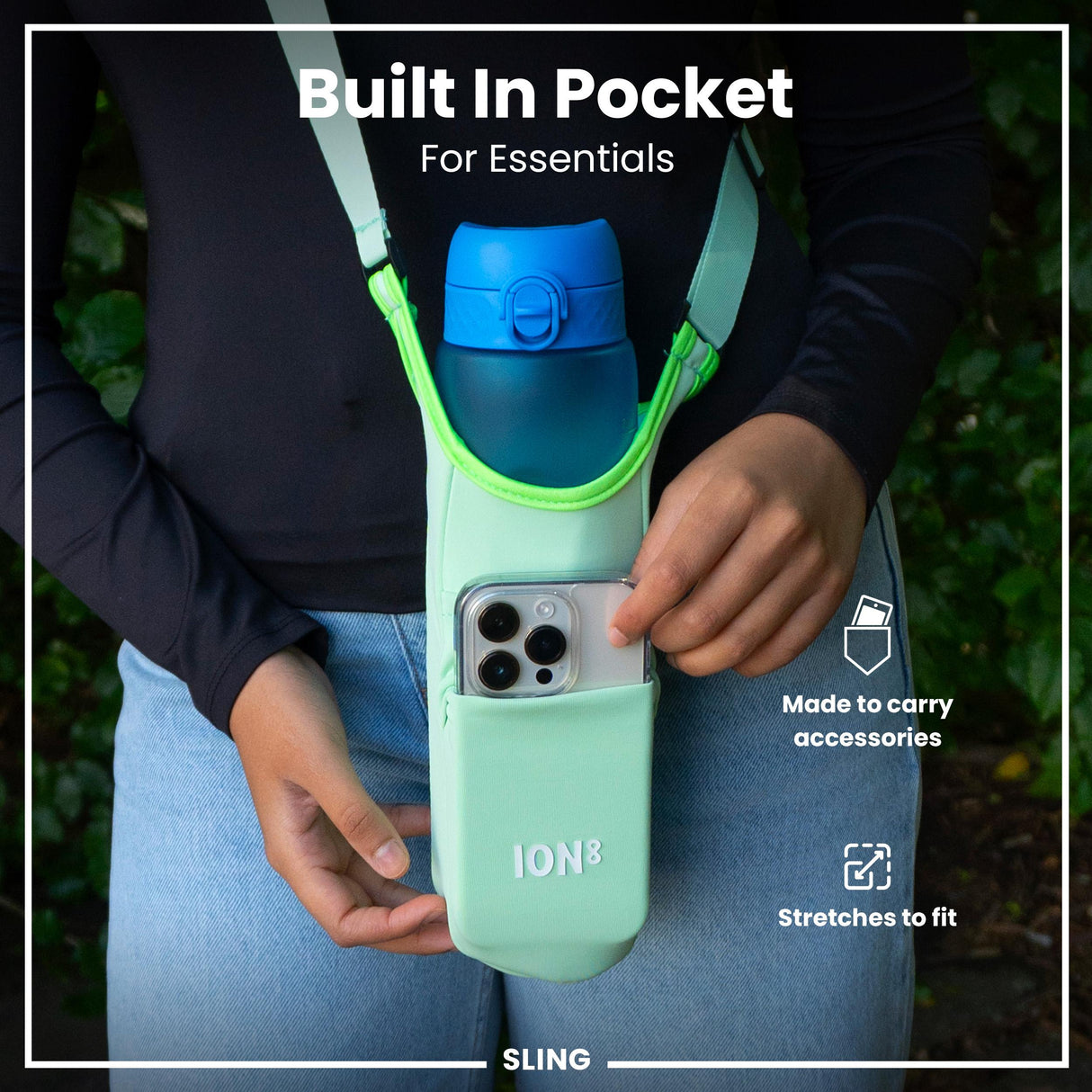 ION8 Lightweight, Sling Bottle Bag, Green