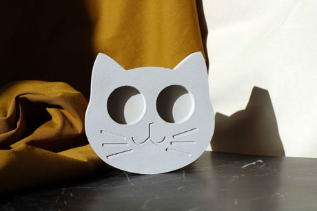 Gloria Home Concrete Cat Face Tealight Holder