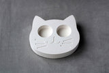 Gloria Home White Concrete Cat Tealight Holder