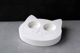 Gloria Home White Concrete Cat Tealight Holder
