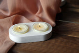 Gloria Home Concrete Double Tealight Holder