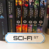 Filamora Studios Custom Bookshelf Street Sign Library Label