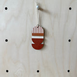 Warm Tones Small Geometric Wall Hanging – Mini Mid‑Century Wooden Art