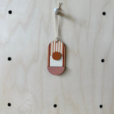 Warm Tones Small Geometric Wall Hanging – Mini Mid‑Century Wooden Art