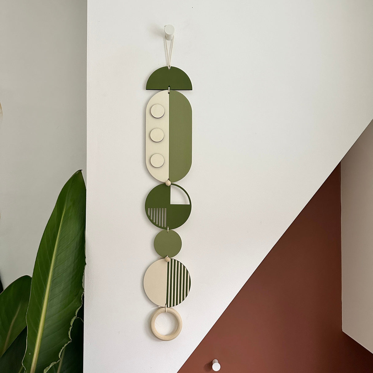 Medium Dots Modern Wood Wall Hanging