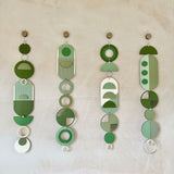 Green Geometric Wall Hanging | Mid‑Century Slim Wall Tapestry