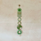 Green Geometric Wall Hanging | Mid‑Century Slim Wall Tapestry
