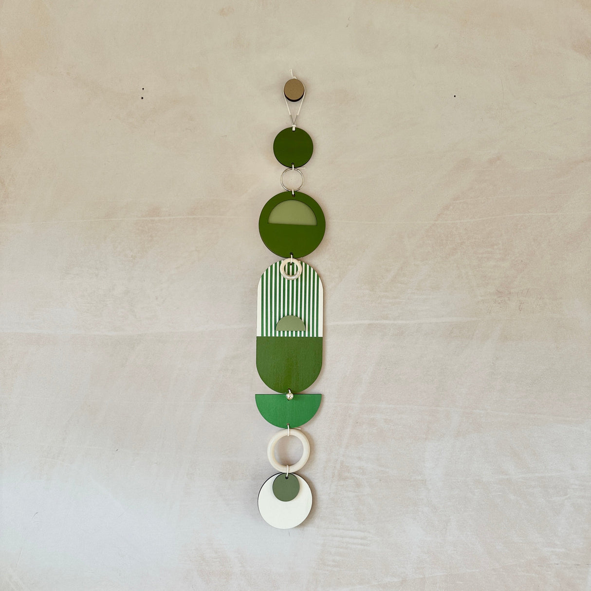 Green Geometric Wall Hanging | Mid‑Century Slim Wall Tapestry