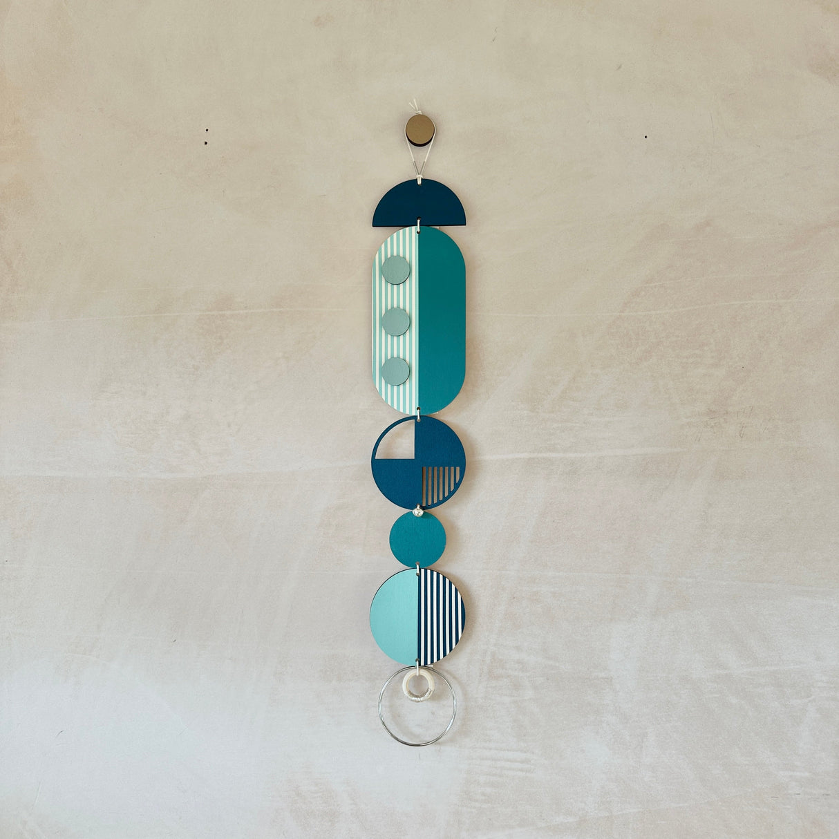 Blue Geometric Wall Hanging Art