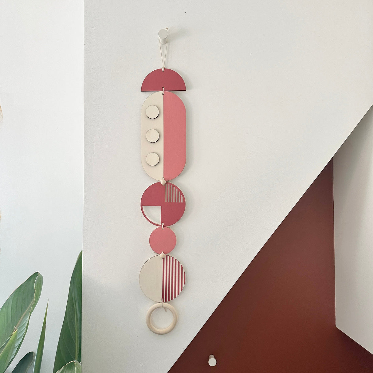 Medium Dots Modern Wood Wall Hanging