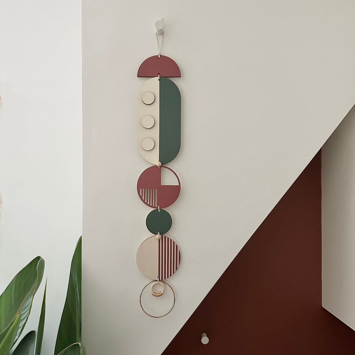Medium Dots Modern Wood Wall Hanging