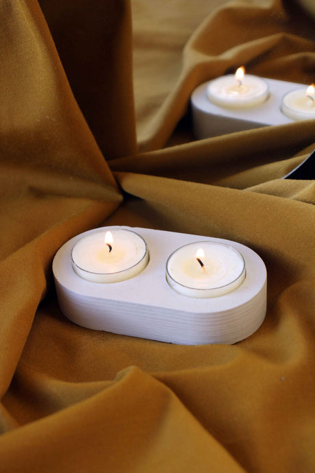 Gloria Home Concrete Double Tealight Holder
