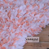The Rugs Varam Fluffy Recycled Rug White Orange - 60x90cm