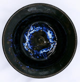 Cavewater Spiral Blue Handmade Grey Stoneware Bowl - 7,5'