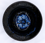 7,5' Midnight Aegean Surge Handmade Grey Stoneware Bowl