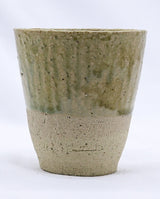 Beige Quadra Milled Stoneware Tall Handmade Ceramic Cup