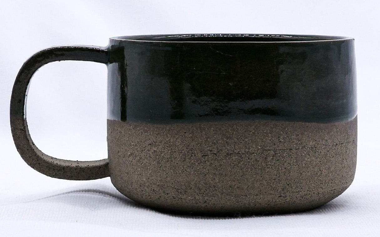 Bluverde Grande Handmade Ceramic Smoked Grey Stoneware Big Ceramic Mug