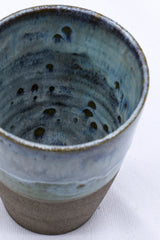 Bluvio Quadra Handmade Ceramic Smoked Grey Stoneware Tall Ceramic Cup