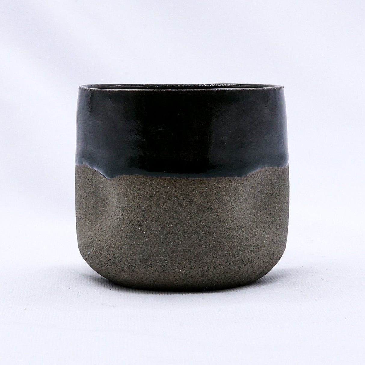 Verde Goccio Handmade Ceramic Smoked Grey Stoneware Short Cup