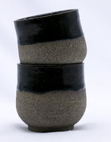 Bluverde Tazza Handmade Ceramic Smoked Grey Stoneware Short Cup