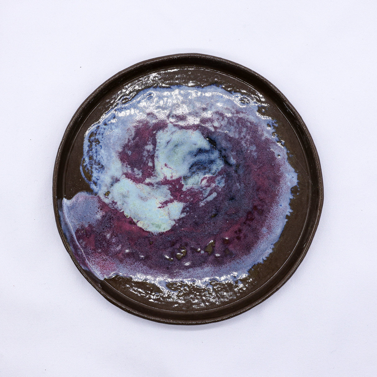 Nebula Smoked Grey Large Stoneware Handmade Ceramic Dinner Plate - 23cm