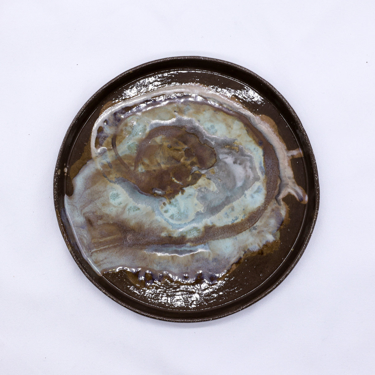 Tidepool Smoked Grey Large Stoneware Handmade Ceramic Dinner Plate - 23cm