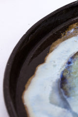 Coralight Smoked Grey Large Stoneware Handmade Ceramic Dinner Plate - 23cm