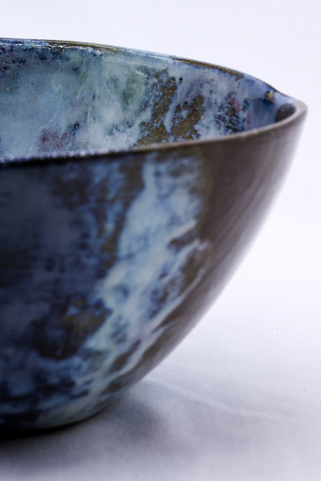 Large Smoked Grey Plum Sea Mist Handmade Ceramic Stoneware Dinner Bowl