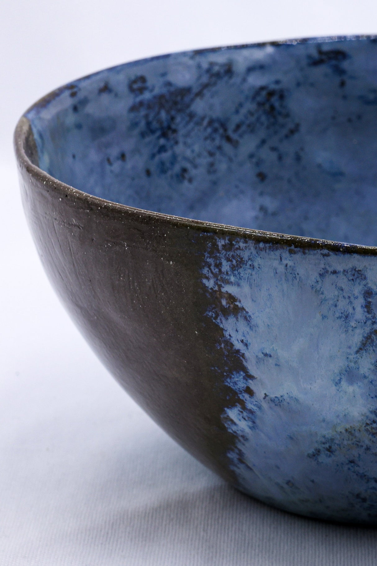 Large Smoked Grey Cold Aegean Fade Handmade Ceramic Stoneware Dinner Bowl